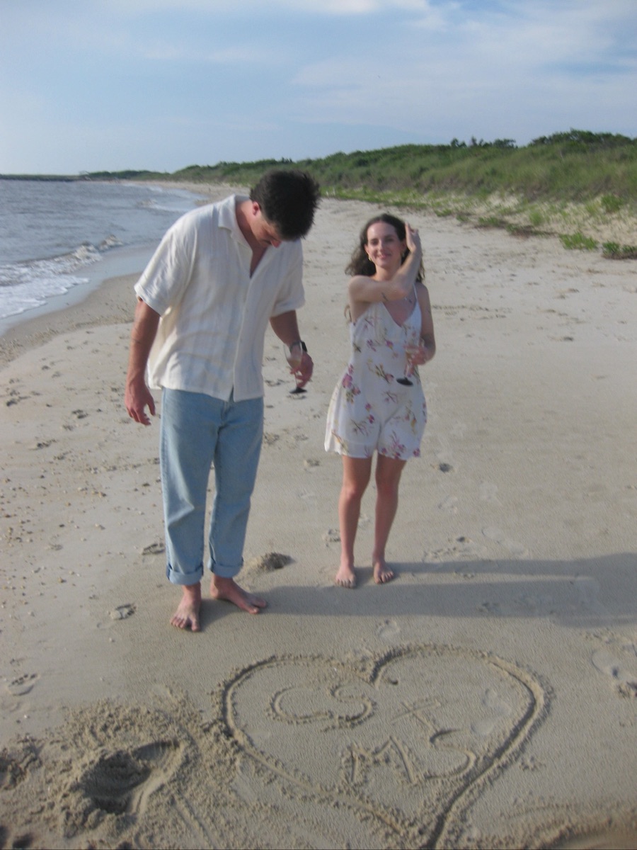A heart drawn in the sand